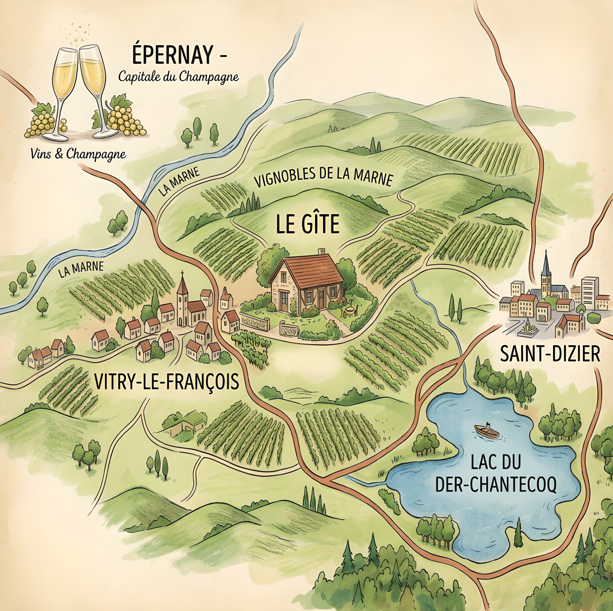 Carte montrant la localisation du gîte en France